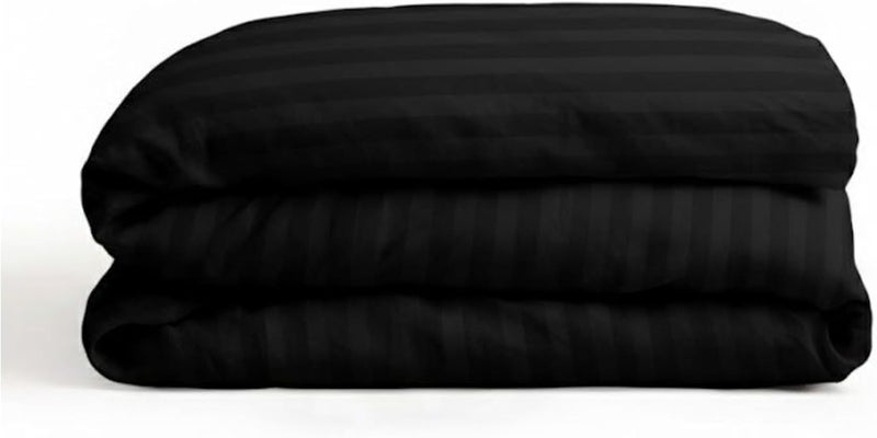 BEDDING ZONE Multi-Colored Luxury Stripe Duvet Cover - Black, Queen (220x240) - Image 1